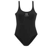 Elbsand Badeanzug ELBSAND Damen Microfaser unifarben Schwarz Gr. 36 Cup C/D mit Logoaufdruck vorn