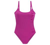Badeanzug ELBSAND, Damen, Gr. 44, Cup D, pink (fuchsia), Recycling-Polyamid, unifarben, Badeanzüge Badeanzug, mit großem Schriftzug (19749667-44) fuchsia
