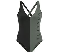 ELBSAND Badeanzug Damen schwarz-oliv Gr.42 Cup C/D