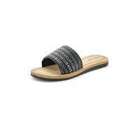 Badepantolette ELBSAND "Pantolette, Badelatsche, Badeschuhe, Badeschlappe, Sommerschuhe", Damen, Gr. 36, schwarz (anthrazit), Obermaterial: 100% Textilmaterial. Decksohle: 100% Synthetik. Futter: 100%
