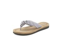 Badezehentrenner ELBSAND Gr. 38, grau (hellgrau, gestreift) Damen Schuhe Dianette Strandschuhe Sandale, Pantolette, Badeschuh ultraleicht VEGAN (18333939-38)