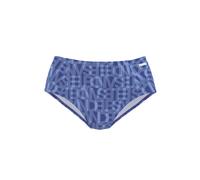 Bikini-Hose ELBSAND "Letra", Damen, Gr. 34, N-Gr, blau, Recycling-Polyamid, bedruckt, Badehosen Bikini-Hose, mit tollem Wording (63496003-34) blau