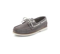 Bootsschuh ELBSAND, Damen, Gr. 36, grau, Obermaterial: 100% Rindsleder. Futter: 100% Rindsleder. Decksohle: 100% Lederimitat. Laufsohle: 100% Synthetik, unifarben, kontrastfarbene Details, klassisch,