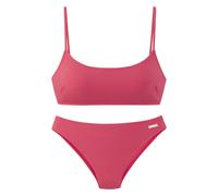 Bustier-Bikini ELBSAND, Damen, Gr. 36, Cup A/B, orange (hummer), Recycling-Polyamid, unifarben, strukturiert, Bikini-Sets, aus trendiger Rippware (98295233-36) hummer