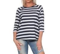 ELBSAND - Women's Celin T-Shirt - T-Shirt, Gr. M, weiß/blau (Coldwater/CloudWhiteStripe)