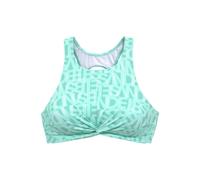 Crop-Bikini-Top ELBSAND "Letra" Gr. 40, Cup C/D, grün (mint) Damen Bikini-Oberteile Ocean Blue mit tollem Wording (28892167-40)