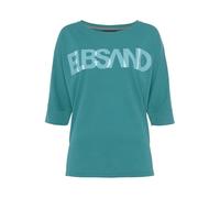 3/4-Arm-Shirt ELBSAND "Irja", Damen, Gr. M (38), grün (seaweed teal), Jersey, Obermaterial: 50% Baumwolle, 50% Polyester, unifarben, figurumspielend hüftlang, Rundhals, Shirts 3/4-Arm-Shirt, mit Logod
