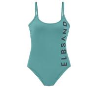 Badeanzug ELBSAND, Damen, Gr. 40, Cup C, grün (mint), Recycling-Polyamid, unifarben, Badeanzüge Badeanzug, mit großem Schriftzug (58898013-40) mint