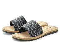 Badepantolette ELBSAND "Pantolette, Badelatsche, Badeschuhe, Badeschlappe, Sommerschuhe", Damen, Gr. 38, schwarz (anthrazit), Obermaterial: 100% Textilmaterial. Decksohle: 100% Synthetik. Futter: 100%