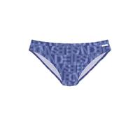 Bikini-Hose ELBSAND "Letra", Damen, Gr. 36, N-Gr, blau, Recycling-Polyamid, bedruckt, Badehosen Bikini-Hose, mit tollem Wording (33630113-36) blau