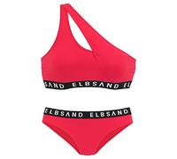 Bustier-Bikini ELBSAND, Damen, Gr. 38, Cup C/D, rot, Microfaser, unifarben mit Farbeinsatz, Bikini-Sets, mit Markenschriftzügen in Kontrastfarbe (19489035-38) rot