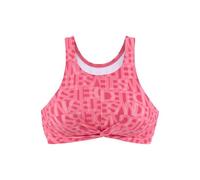 Crop-Bikini-Top ELBSAND "Letra", Damen, Gr. 40, Cup A/B, orange (koralle), Recycling-Polyamid, bedruckt, Bikini-Oberteile, mit tollem Wording (67418648-40) koralle