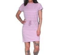 Elbsand Damen Jersey-Kleid ESWSellvie Kurzarm Shirtkleid mit Streifen 70721 00 Faded Rose+Bright White Stripe (086) L