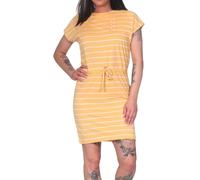 Elbsand Damen Jersey-Kleid ESWSellvie Kurzarm Shirtkleid mit Streifen 70721 00 Orange Haze+Bright White Stripe (087) M
