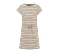 Elbsand Damen Jersey-Kleid ESWSellvie Kurzarm Shirtkleid mit Streifen 70721 00 Soft Mud+Bright White Stripe (088) M