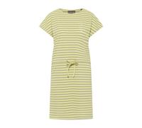 Elbsand Damen Jersey-Kleid ESWSellvie Shirtkleid Kurzarm mit Streifen 70721 00 Citron+Khaki Stripe (040) M