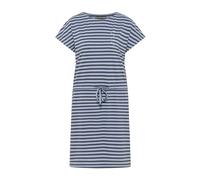 Elbsand Damen Jersey-Kleid ESWSellvie Shirtkleid Kurzarm mit Streifen 70721 00 Evening Sky+Charcoal Stripe (039) S