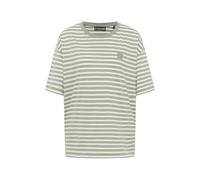 Elbsand Damen Jersey T-Shirt ESWKia Kurzarmshirt Oversized mit Streifen 70856 00 Pale Fern + Cloud White Stripe (096) XL