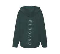 Kapuzenpullover ELBSAND, Damen, Gr. 36/38, blau (petrol), Feinstrick, Obermaterial: 50% Viskose, 28% Polyester, 22% Nylon, unifarben, meliert, casual, bequem hüftlang, Langarm Rippstrickbündchen, Pull