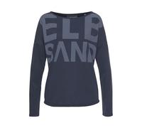 Langarmshirt ELBSAND "Niola" Gr. S (36), blau (marine) Damen Shirts Jersey mit großem Frontprint (45216966-S)