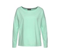 Langarmshirt ELBSAND "Raina" Gr. XXL (44), grün (mint) Damen Shirts Jersey mit Logoprint hinten, Longsleeve aus Baumwoll-Mix Bestseller (35864759-XXL)