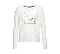 Langarmshirt ELBSAND, Damen, Gr. XL (42), weiß bedruckt, Jersey, Obermaterial: 50% Baumwolle, 50% Polyester, bedruckt, figurumspielend hüftlang, Rundhals, Shirts, mit Frontdruck, Longsleeve, lockerer