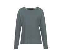 Longsleeve ELBSAND "Tinna", Damen, Gr. XL (42), blau (petrol), Jersey, Obermaterial: 50% Baumwolle, 50% Polyester, unifarben, figurumspielend hüftlang, Rundhals, Shirts, mit Logodruck hinten, Langarms