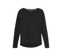 Longsleeve ELBSAND "Tinna", Damen, Gr. XL (42), grau (anthrazit), Jersey, Obermaterial: 50% Baumwolle, 50% Polyester, unifarben, figurumspielend hüftlang, Rundhals, Shirts, mit Logodruck hinten, Langa