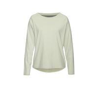 Longsleeve ELBSAND "Tinna", Damen, Gr. S (36), grün (pastellgrün), Jersey, Obermaterial: 50% Baumwolle, 50% Polyester, unifarben, figurumspielend hüftlang, Rundhals, Shirts, mit Logodruck hinten, Lang