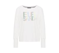 Elbsand Damen Longsleeve Langarmshirt mit Logoprint ESWIlda 70871 00 Cloud White Multicolor (166025) S