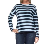 Elbsand Damen Longsleeve Langarmshirt mit Streifen ESWMilia 70674 00 Coldwater + Wave Blue (0134) M