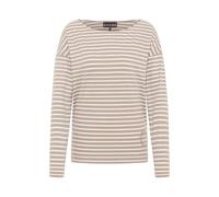 Elbsand Damen Longsleeve Langarmshirt mit Streifen ESWTooske 70774 00 Silver Sand + Cloud White (0115) XL