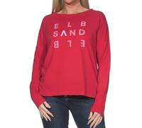 Elbsand Damen Longsleeve Ingiara, leichtes Langarmshirt mit Frontprint, Rot (Barberry) XL