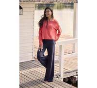 Loungehose ELBSAND, Damen, Gr. 40/42, N-Gr, blau (marine), Feinstrick, Obermaterial: 55% Baumwolle, 45% Nylon, unifarben, bequem lang, Hosen Loungehose, aus hochwertigem Feinstrick, Loungewear (884284