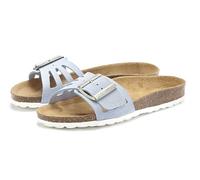 Pantolette ELBSAND Gr. 44, blau (hellblau) Damen Schuhe Pantoletten Mule, Sandale, offener Schuh, hochwertiges Leder, weiches Korkfußbett Bestseller (36499353-44)