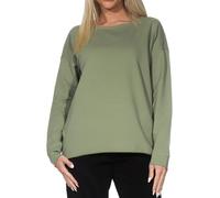 Elbsand Damen Sweatshirt Pullover mit Rückenprint ESWRiane 70509 00 Green Leaf (8870) XL