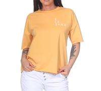Elbsand Damen T-Shirt ESWGaelle Loose Fit Kurzarmshirt mit Logoprint 70698 00 Orange Haze (324) S