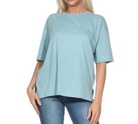 Elbsand Damen T-Shirt ESWMoa Loose Fit Kurzarmshirt mit Frontprint 70792 00 Blue Shadow (754) L