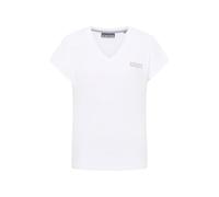 Elbsand Damen T-Shirt ESWPajuk Loose Fit Kurzarmshirt mit Logoprint 70816 00 Bright White/Soft Mud (11113) M
