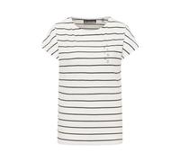 Elbsand Damen T-Shirt ESWSelma Kurzarmshirt mit Streifen 70691 00 Bright White + Quartz Stripe (084) M