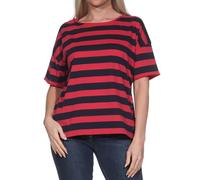 Elbsand Damen T-Shirt gestreiftes Jersey Kurzarmshirt ESWLuani 70796 00 Coldwater + Barberry (0133) XXL