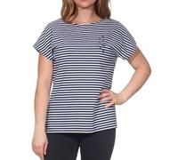 Elbsand Damen T-Shirt Kurzarmshirt mit Streifen ESWSelma 70691 00 Coldwater + Bright White Stripe (0003) XXL