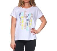 Elbsand Damen T-Shirt Loose Fit Kurzarmshirt mit Frontprint ESWGrima 70910 Bright White (111023) M