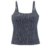 Tankini-Top ELBSAND "Letra", Damen, Gr. 38, Cup C/D, schwarz, Recycling-Polyamid, bedruckt, Bikini-Oberteile, mit tollem Wording, Topseller (69578804-38) schwarz
