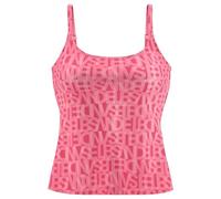 Tankini-Top ELBSAND "Letra", Damen, Gr. 42, Cup C/D, orange (koralle), Recycling-Polyamid, bedruckt, Bikini-Oberteile, mit tollem Wording, Topseller (27051345-42) koralle