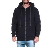 Elbsand Herren Kapuzen-Sweatjacke ESMMats Freizeitjacke mit Flockprint 35011 00 caviar (990) M