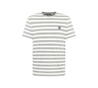 Elbsand Herren T-Shirt gestreiftes Jersey Kurzarmshirt ESMNoe 35178 00 Stone + Bright White Stripe (0120) XXL