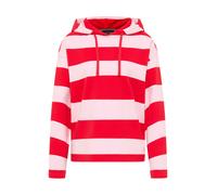 Elbsand Damen Hoodie gestreiftes Sweatshirt Pullover mit Kapuze ESWEydis 70889 00 Barberry+Soft Rose Stripe (0125) XL