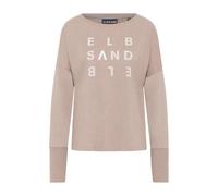 Elbsand Damen Longsleeve leichtes Langarmshirt mit Frontprint ESIngiara 70404 00 Silver Sand Mel. (1410) L