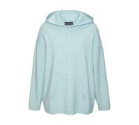 Kapuzenpullover ELBSAND, Damen, Gr. 32/34, blau, Feinstrick, Obermaterial: 50% Viskose, 28% Polyester, 22% Nylon, meliert, unifarben, bequem hüftlang, Rippstrickbündchen, Pullover Kapuzenpullover, aus